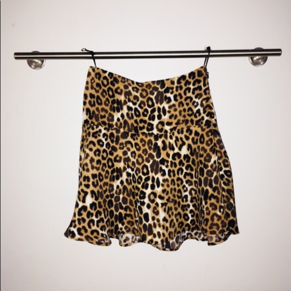 Leopard Print Mini Skirt